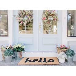 Online Kirklands Home Natural and Black Coir Hello Doormat, 29x17 in.