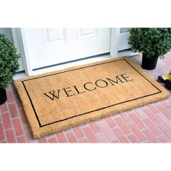 Discount Kirklands Home Natural and Black Welcome Doormat, 48x30 in.
