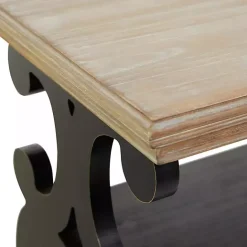 Outlet Kirklands Home Natural and Wood 3-Tier Console Table Black