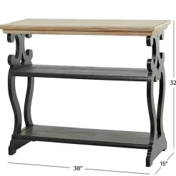Outlet Kirklands Home Natural and Wood 3-Tier Console Table Black