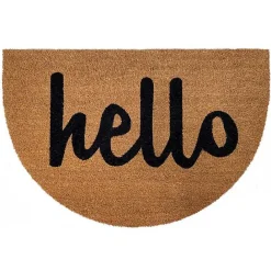 Kirklands Home Natural Arch Hello Doormat Brown