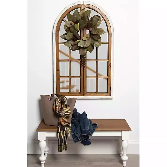 Best Kirklands Home Natural Arched Pane Doors Wall Mirror