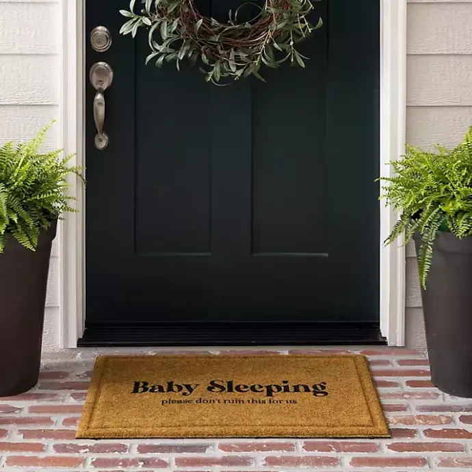 Hot Kirklands Home Natural Baby Sleeping Funny Doormat Tan