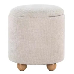 Kirklands Home Natural Bacci Nesting Ottomans, Set of 2 Tan