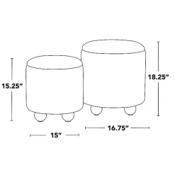 Kirklands Home Natural Bacci Nesting Ottomans, Set of 2 Tan