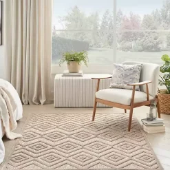 Clearance Kirklands Home Natural Beige Diamond Indoor/Outdoor Area Rug, 5x7 Tan