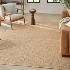 Kirklands Home Natural Bleach Jute Reversible Area Rug, 8x10 Tan