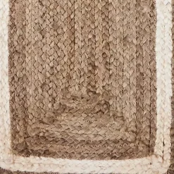 Kirklands Home Natural Bleached Bordered Jute Table Runner Brown