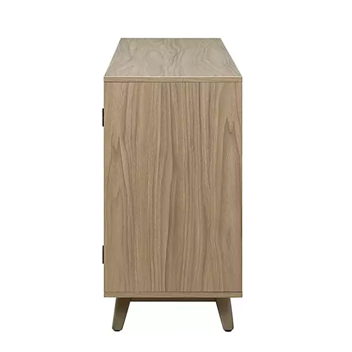 Clearance Kirklands Home Natural Cane Wood Storage Media Cabinet Tan