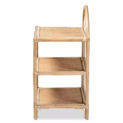 Online Kirklands Home Natural Curled Rattan 3-Tiered Bookcase