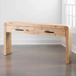 Discount Kirklands Home Natural Curved Edge Console Table Tan