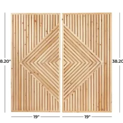 Sale Kirklands Home Natural Diamond Wood Panel Wall Plaques, Set of 2 Brown