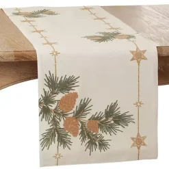 Best Kirklands Home Natural Embroidered Pinecone Table Runner