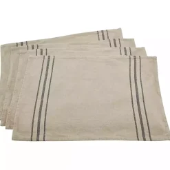 Discount Kirklands Home Natural Everyday Striped Linen Placemats, Set of 4