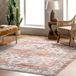 Clearance Kirklands Home Natural Faded Vintage Washable Area Rug, 5x8