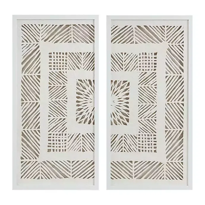 Online Kirklands Home Natural Geometric Rice Paper Framed Art, Set of 2 Tan