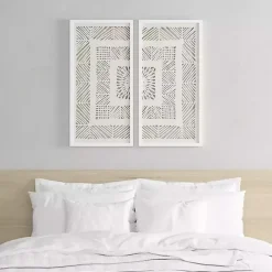 Online Kirklands Home Natural Geometric Rice Paper Framed Art, Set of 2 Tan