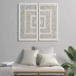 Online Kirklands Home Natural Geometric Rice Paper Framed Art, Set of 2 Tan