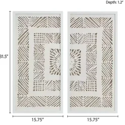 Online Kirklands Home Natural Geometric Rice Paper Framed Art, Set of 2 Tan