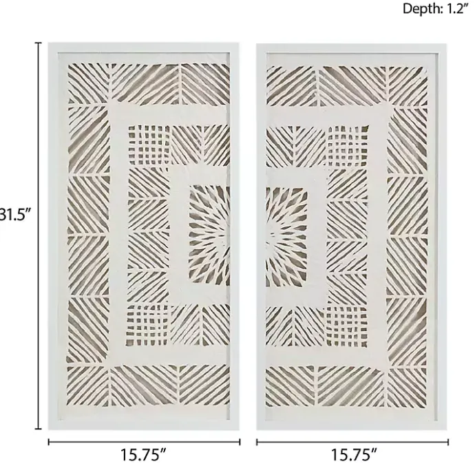 Online Kirklands Home Natural Geometric Rice Paper Framed Art, Set of 2 Tan