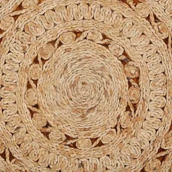 Kirklands Home Natural Golden Sunshine Circular Area Rug, 4x4 Tan