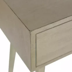 Best Kirklands Home Natural Wood 1-Drawer Arthur Accent Table Gray