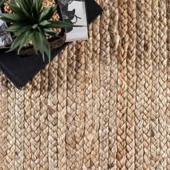Outlet Kirklands Home Natural Hand Woven Rigo Jute Area Rug, 10x14 Tan