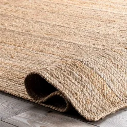 Outlet Kirklands Home Natural Hand Woven Rigo Jute Area Rug, 10x14 Tan