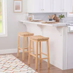 Clearance Kirklands Home Natural Hyacinth Haysom Bar Stool Tan