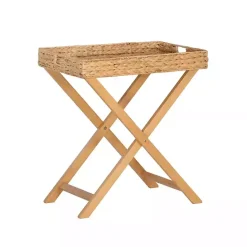Clearance Kirklands Home Natural Hyacinth Haysom Tray Table Tan