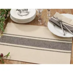 Online Kirklands Home Natural Ivory Banded Cotton Placemats, Set of 4