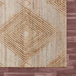 Hot Kirklands Home Natural Jute Diamond Modern Woven Area Rug, 5x8 Brown