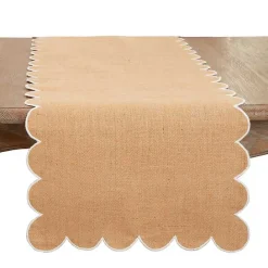 Clearance Kirklands Home Natural Jute Scalloped Table Runner Tan