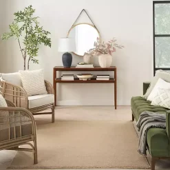 Hot Kirklands Home Natural Jute Solid Woven Area Rug, 3x5 Tan
