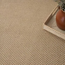 New Kirklands Home Natural Jute Solid Woven Area Rug, 5x7 Tan