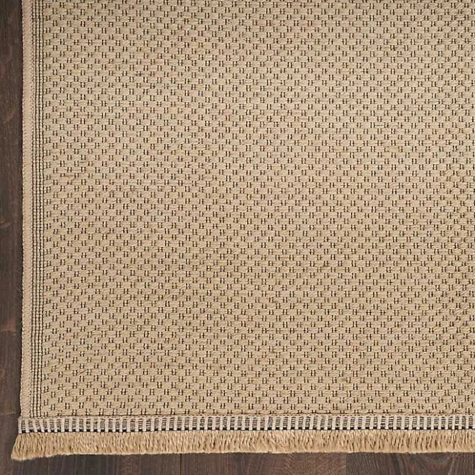 Discount Kirklands Home Natural Jute Solid Woven Area Rug, 7x9 Tan