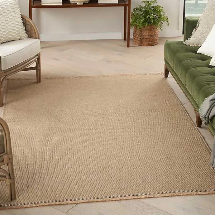 Discount Kirklands Home Natural Jute Solid Woven Area Rug, 7x9 Tan