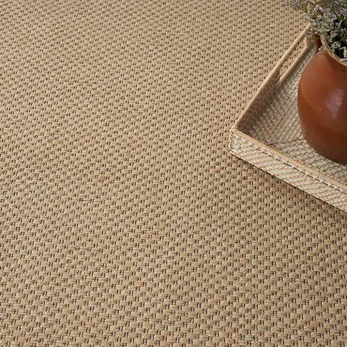 Discount Kirklands Home Natural Jute Solid Woven Area Rug, 7x9 Tan