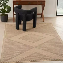 Discount Kirklands Home Natural Jute Woven Diamond Area Rug, 5x7