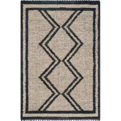 Kirklands Home Natural Leather Flatweave ZigZag Area Rug, 8x10