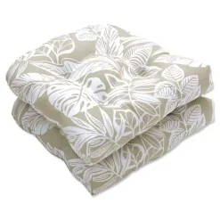 Sale Kirklands Home Natural Leaves Tufted 2-pc. Outdoor Seat Cushions