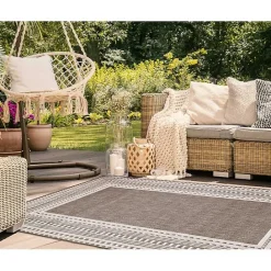 Clearance Kirklands Home Natural Linear Macy Indoor/Outdoor Area Rug, 4x7 Brown