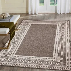 Outlet Kirklands Home Natural Linear Macy Indoor/Outdoor Area Rug, 7x9 Brown