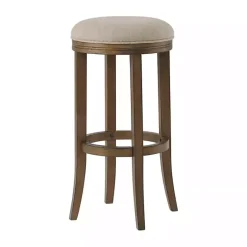 Clearance Kirklands Home Natural Linen and Wood Bar Stool Tan