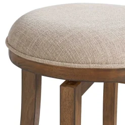 Hot Kirklands Home Natural Linen Barrel Base Swivel Counter Stool Set Tan