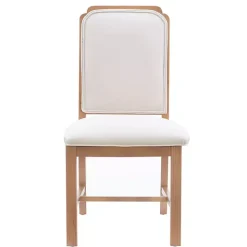 Clearance Kirklands Home Natural Linen Scalloped Dining Chairs, Set of 2 White
