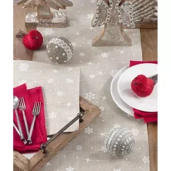 Kirklands Home Natural Linen Snowflake Placemats, Set of 4
