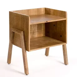 Sale Kirklands Home Natural Mango Wood Cubby Side Table Brown
