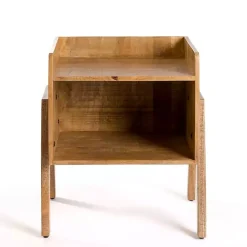Sale Kirklands Home Natural Mango Wood Cubby Side Table Brown