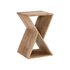 Outlet Kirklands Home Natural Mango Wood Hourglass Accent Table Brown